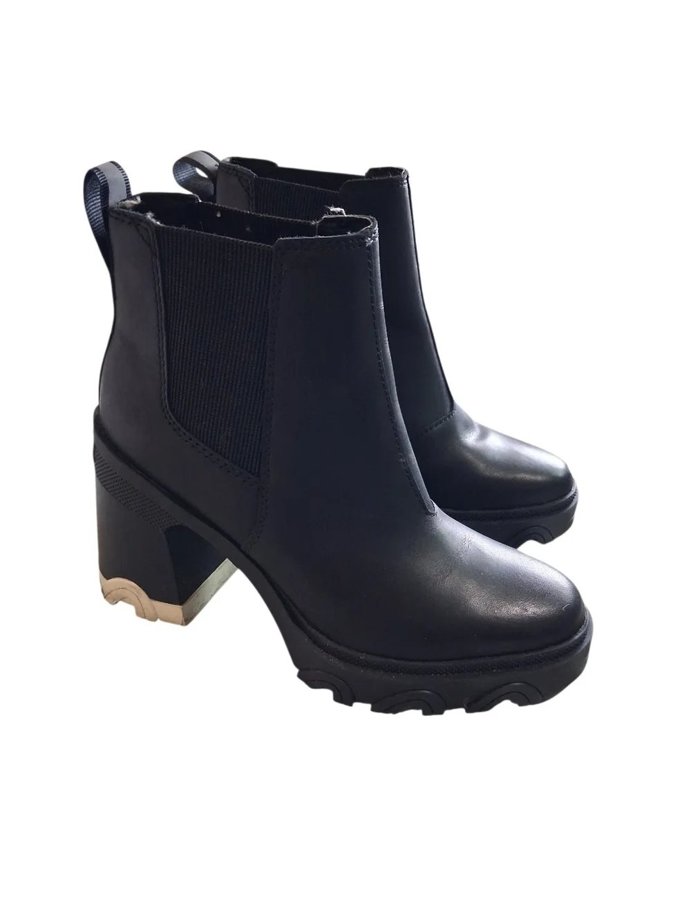 Black Sorel Chelsea Platform Heel Boots - Women